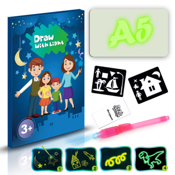 Educational Toy Drawing Pad 3D Magic 8 Light Effects Puzzle Board Sketchpad - Image 6