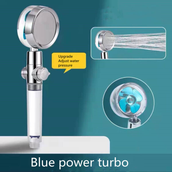 Shower Head Water Saving Flow 360 Degrees Rotating With Small Fan ABS Rain High Pressure Spray Nozzle Bathroom Accessories - Image 4