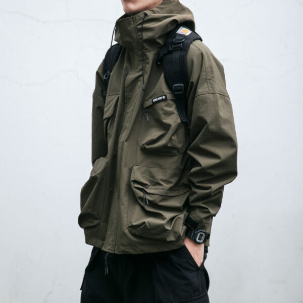 Hooded Jacket Men's Loose Three-dimensional Pocket Functional Windproof Jacket Casual Clothing - Image 4